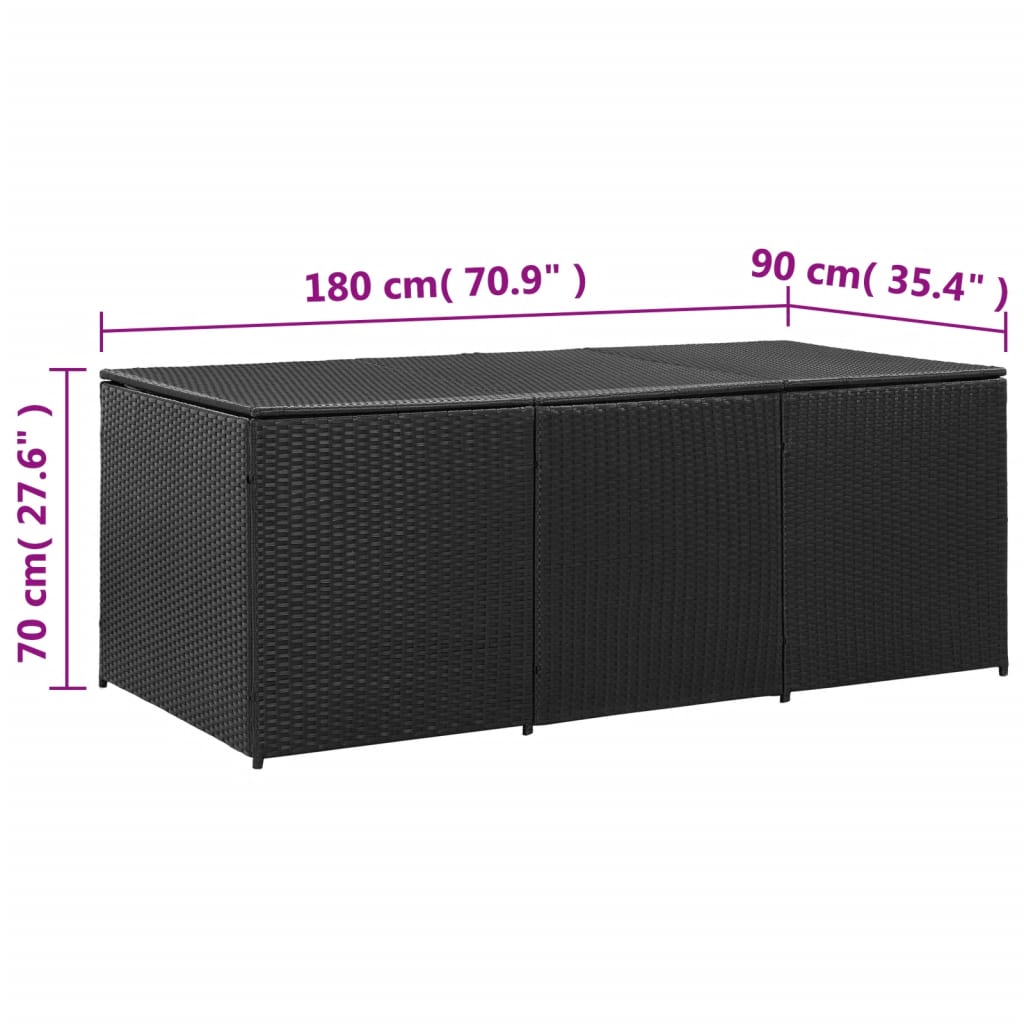 Garden Storage Box Poly Rattan