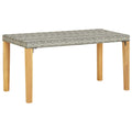 Garden Bench 120 Cm Poly Rattan And Solid Acacia Wood