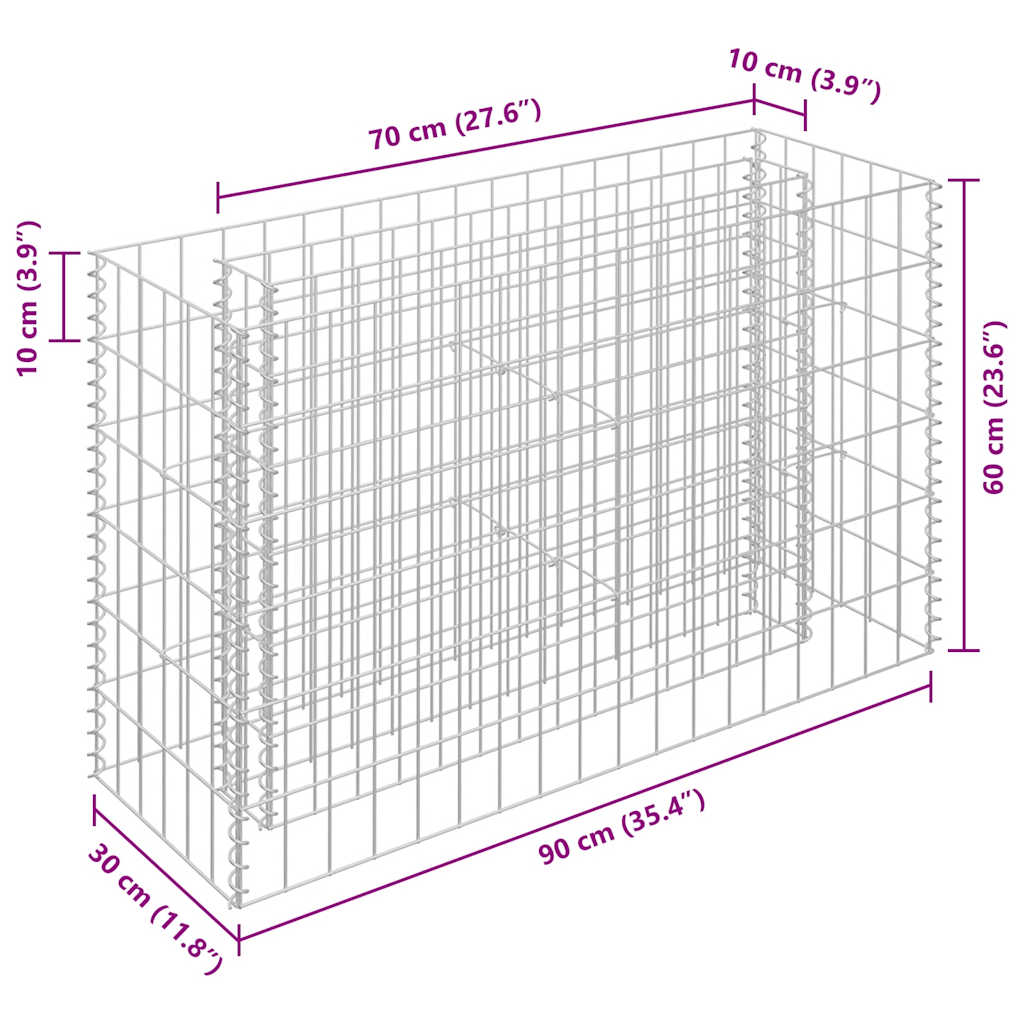 Gabion Raised Bed Galvanised Steel