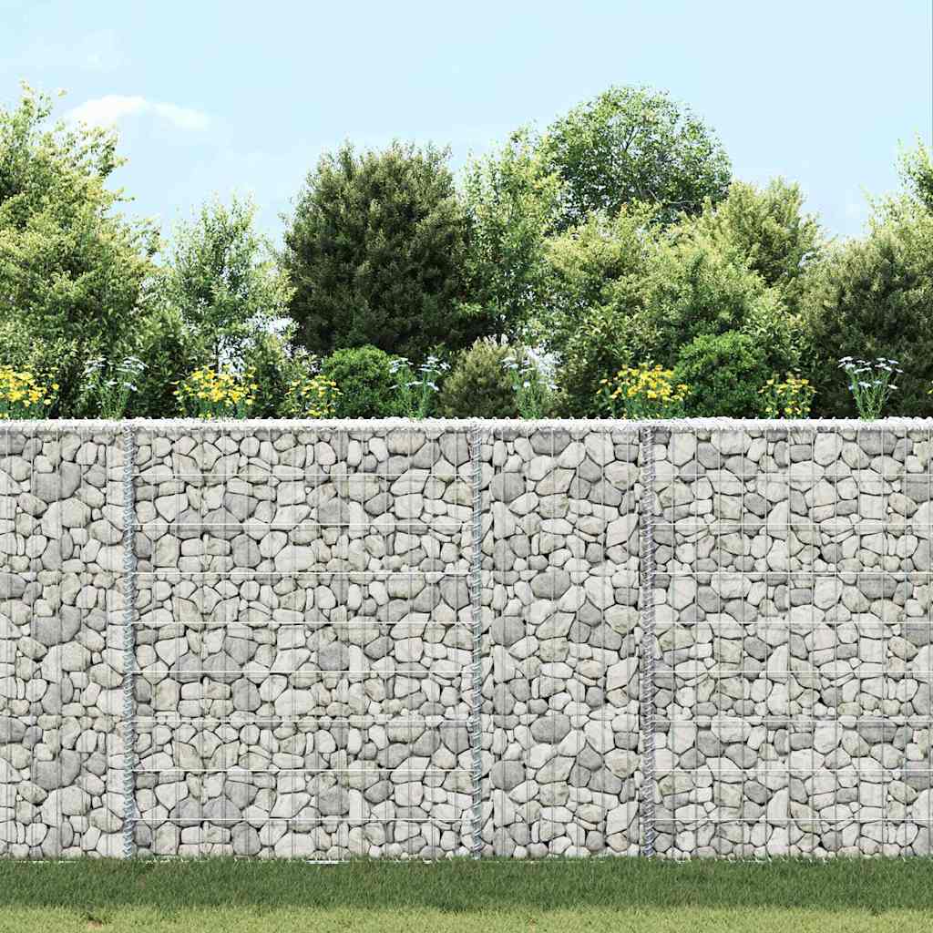 Planter Gabion Raised Bed Stone Basket Galvanised Steel Garden Border Silver LED