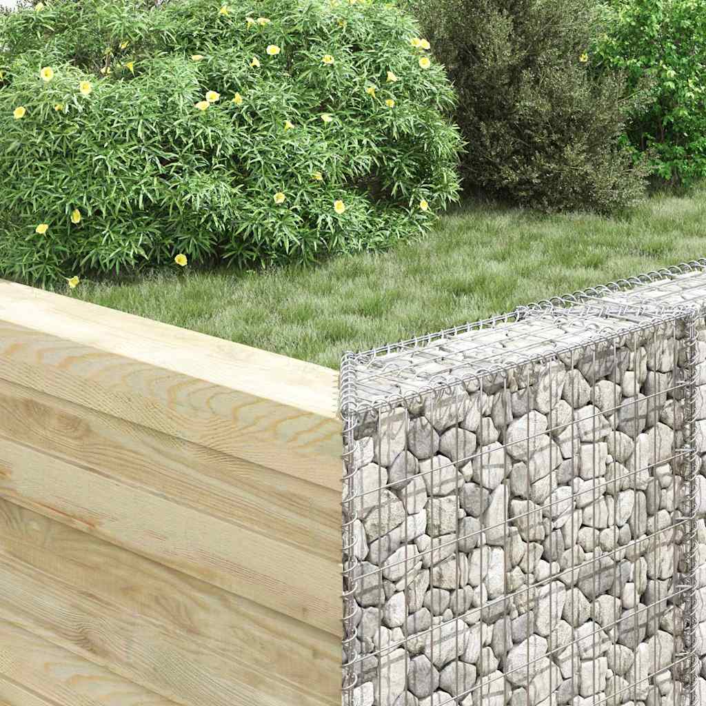 Planter Gabion Raised Bed Stone Basket Galvanised Steel Garden Border Silver LED