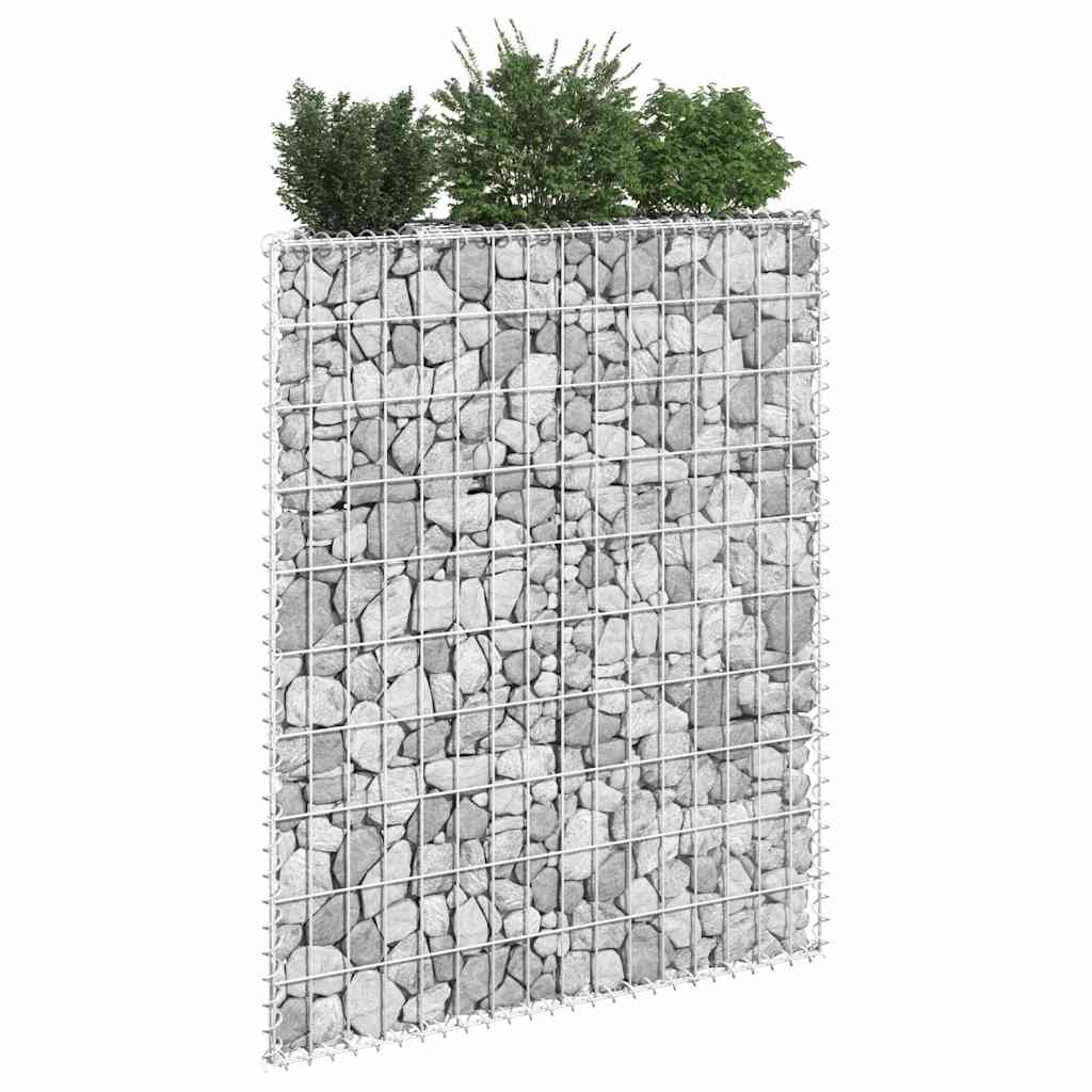 Planter Gabion Raised Bed Stone Basket Galvanised Steel Garden Border Silver LED