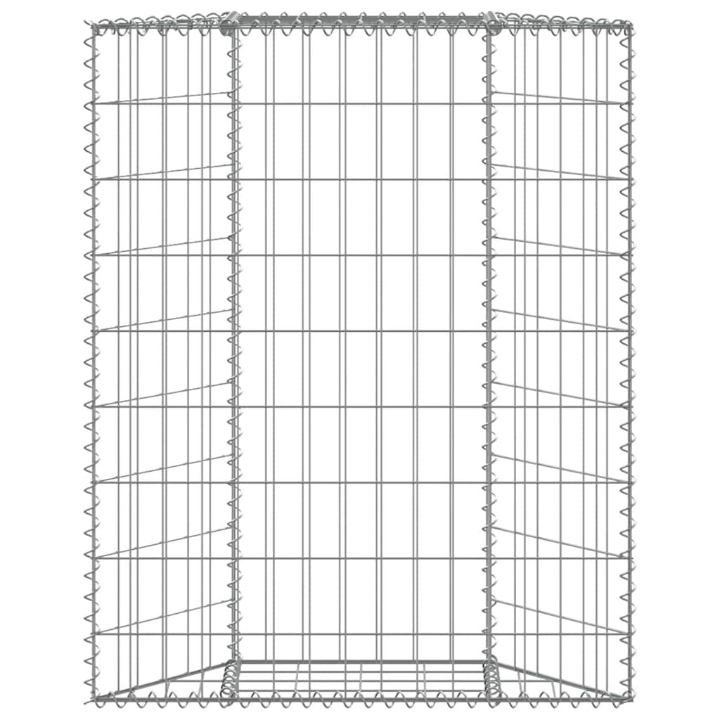 Planter Gabion Raised Bed Stone Basket Galvanised Steel Garden Border Silver LED