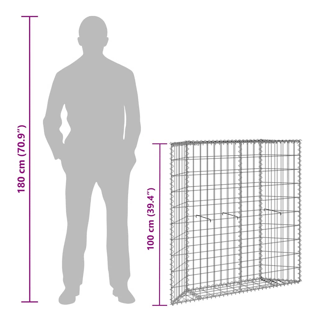Trapezium Gabion Raised Bed Galvanised Steel