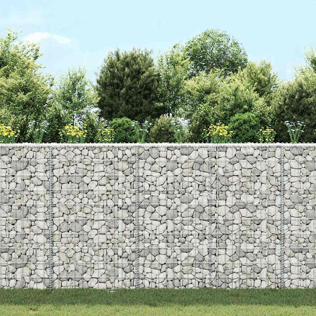 Planter Gabion Raised Bed Stone Basket Galvanised Steel Garden Border Silver LED