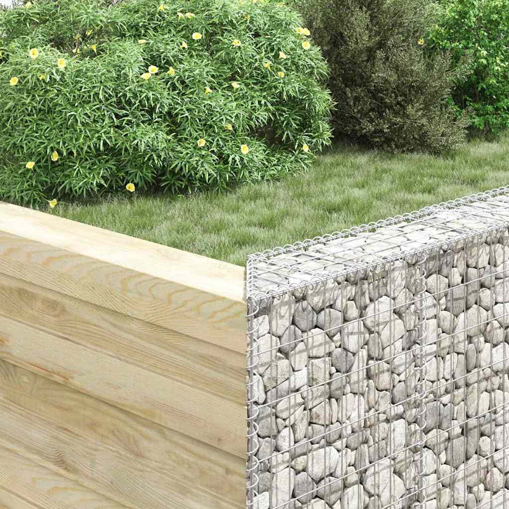 Planter Gabion Raised Bed Stone Basket Galvanised Steel Garden Border Silver LED