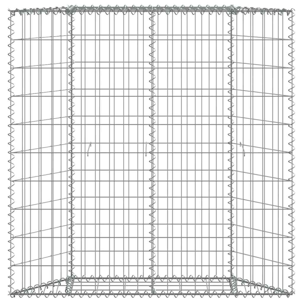 Planter Gabion Raised Bed Stone Basket Galvanised Steel Garden Border Silver LED