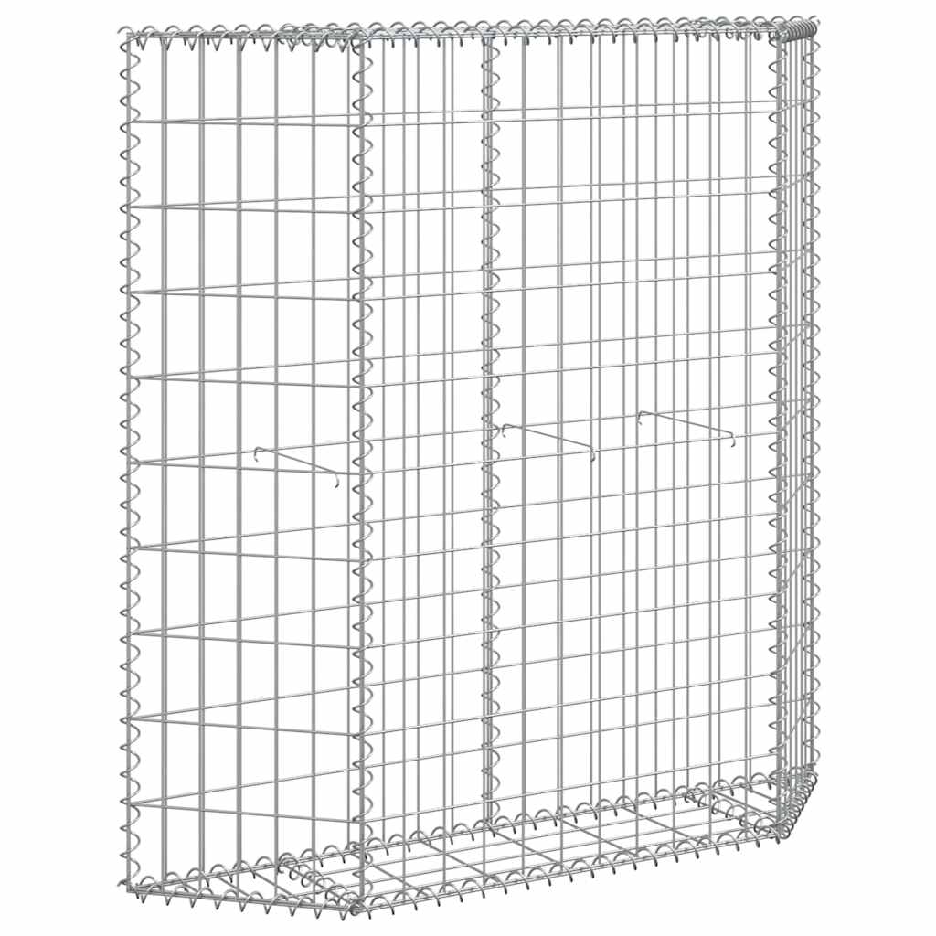 Planter Gabion Raised Bed Stone Basket Galvanised Steel Garden Border Silver LED