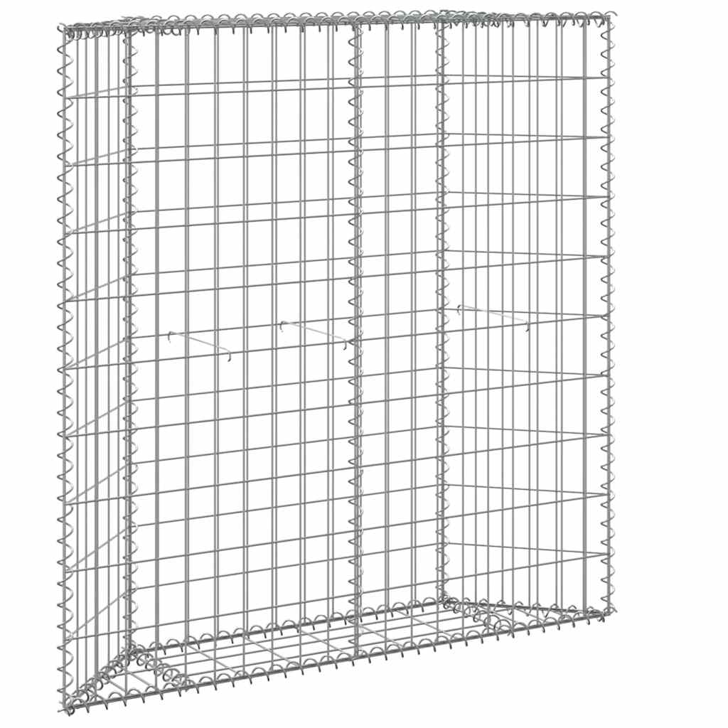 Planter Gabion Raised Bed Stone Basket Galvanised Steel Garden Border Silver LED