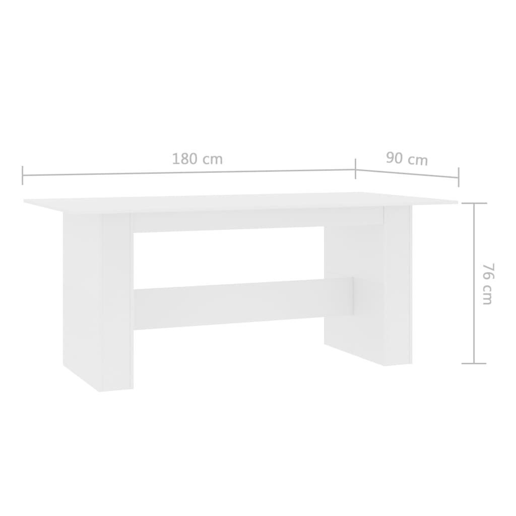 Dining Table 180X90X76 Cm Engineered Wood