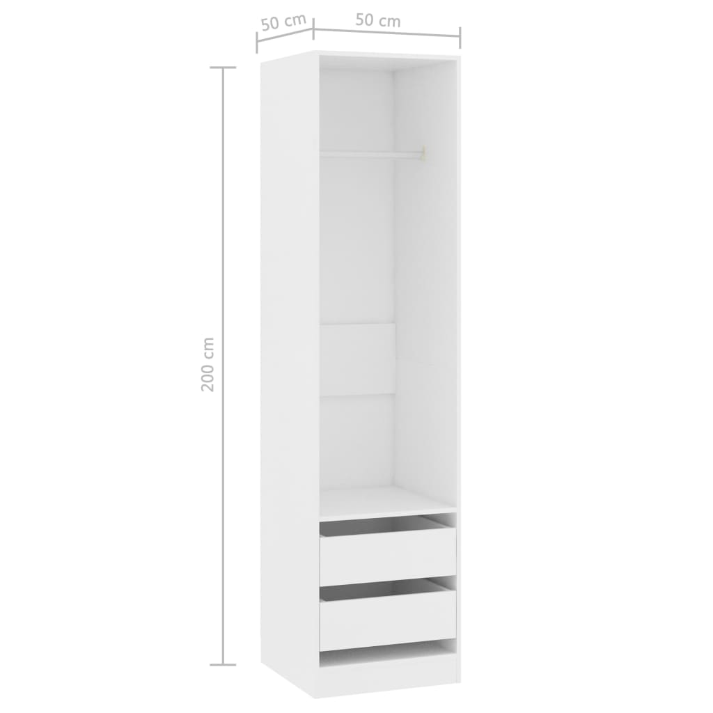 Wardrobe With Drawers Engineered Wood