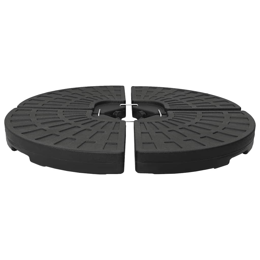 Umbrella Base Fan-Shaped 4 Pcs Black
