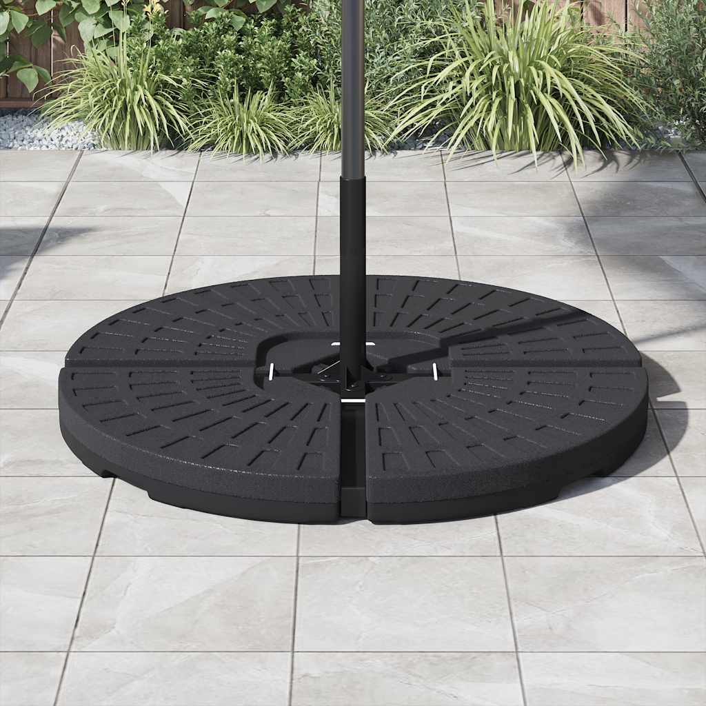 Umbrella Base Fan-Shaped 4 Pcs Black