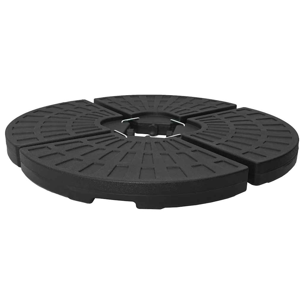 Umbrella Base Fan-Shaped 4 Pcs Black