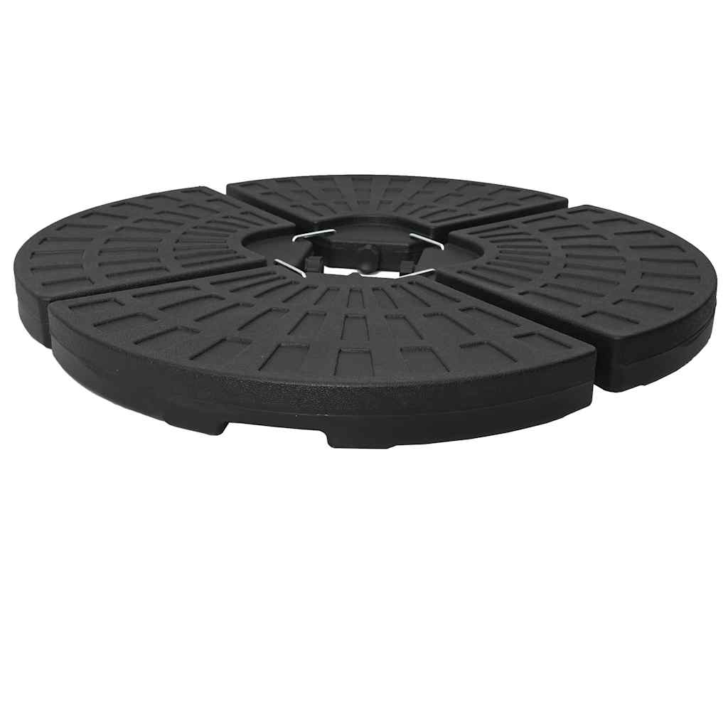 Umbrella Base Fan-Shaped 4 Pcs Black