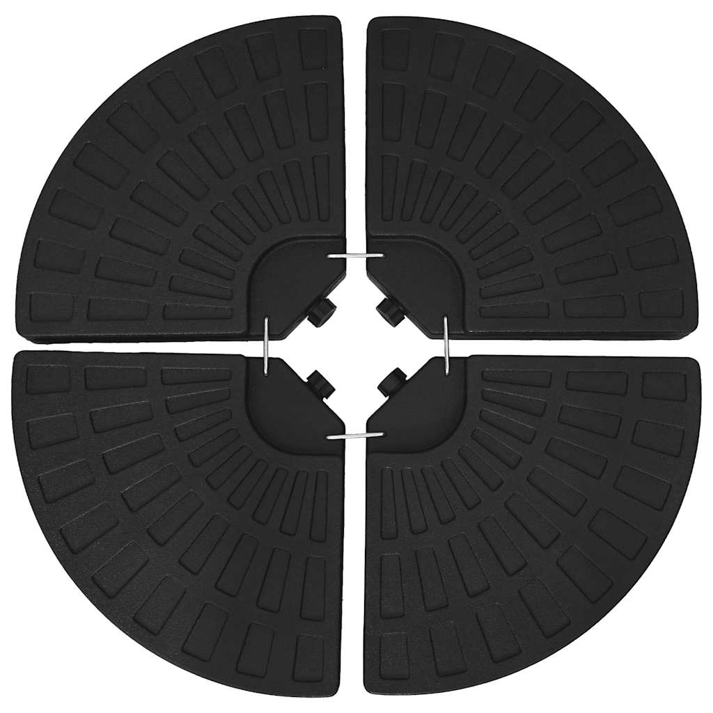 Umbrella Base Fan-Shaped 4 Pcs Black