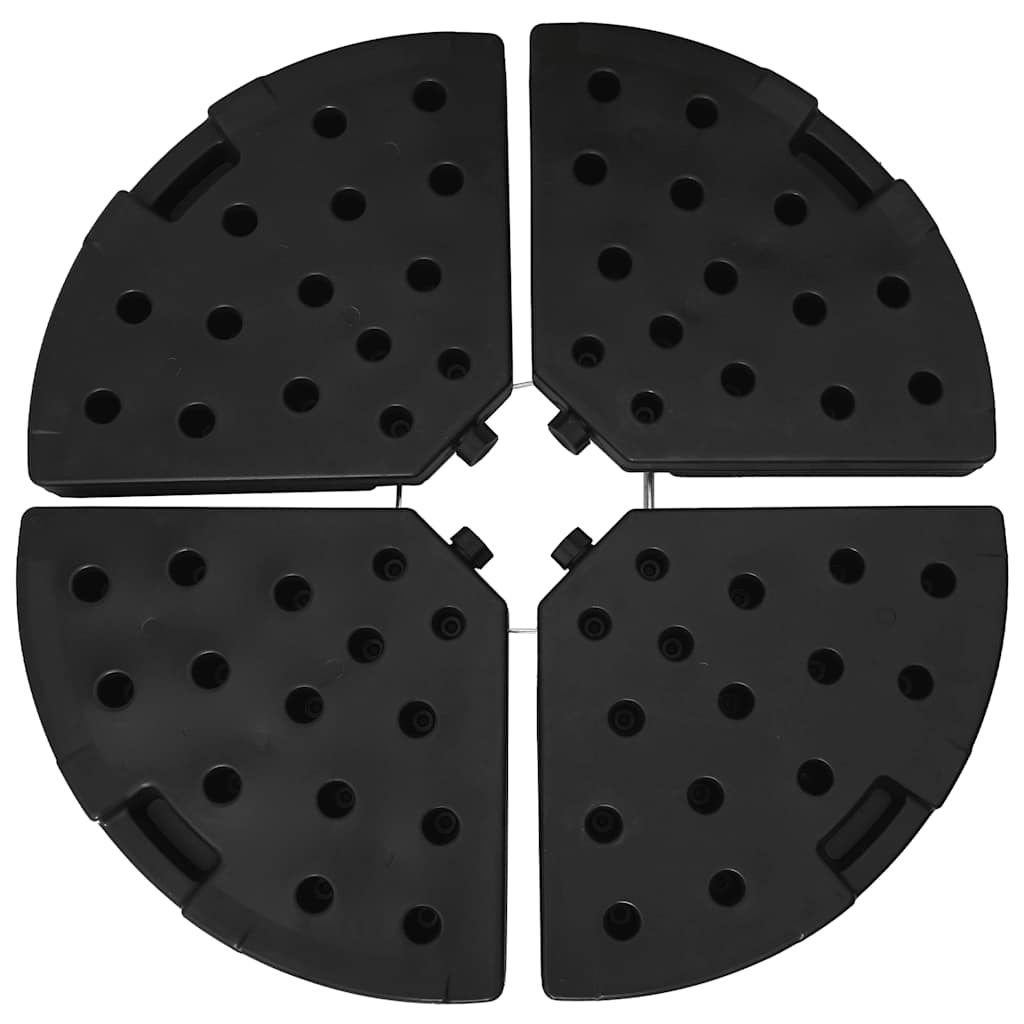 Umbrella Base Fan-Shaped 4 Pcs Black