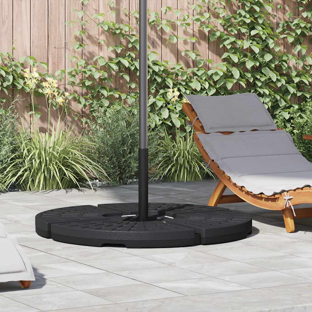 Umbrella Base Fan-Shaped 4 Pcs Black