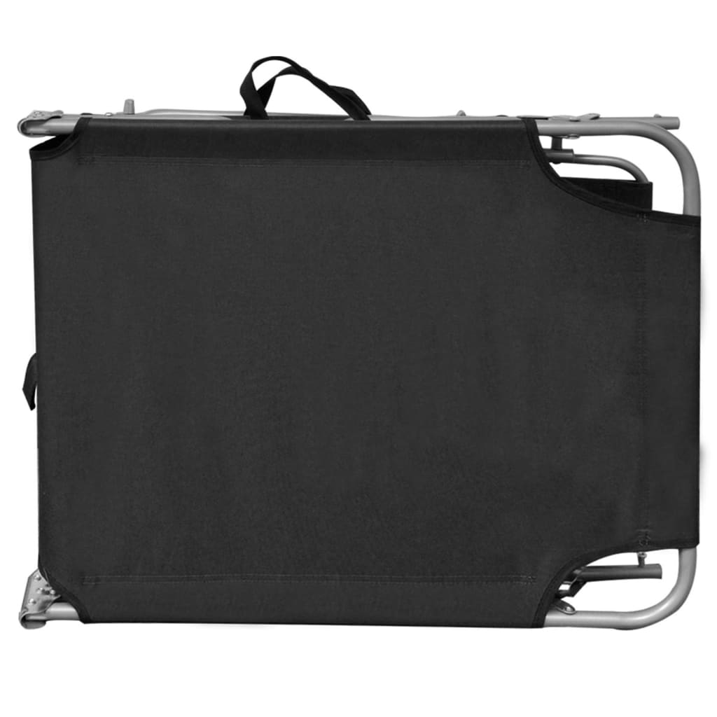 Folding Sun Lounger With Canopy Aluminium