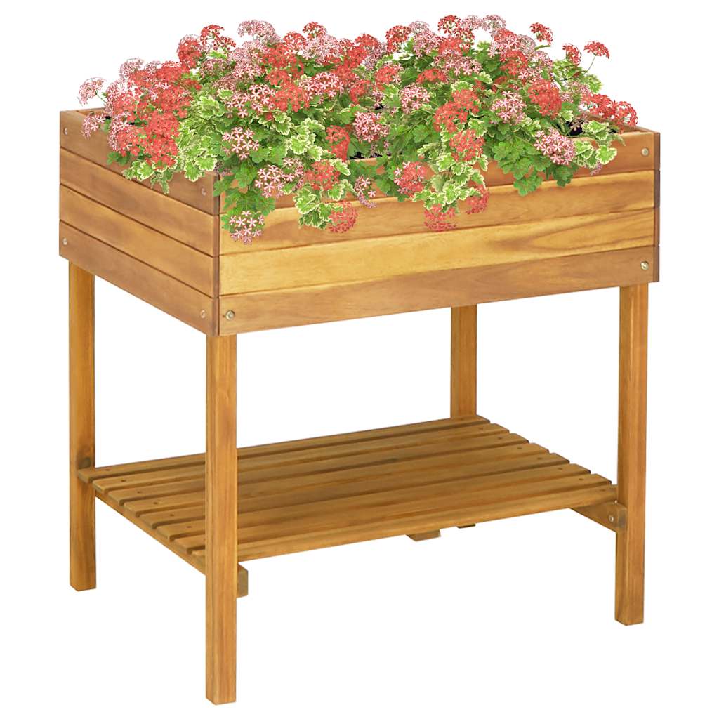 Planter Acacia Wood Raised Garden Box 50cm Outdoor Flower Vegetable Bed 78.5 x 5