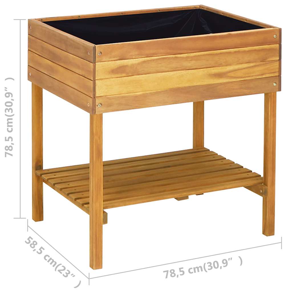 Planter Acacia Wood Raised Garden Box 50cm Outdoor Flower Vegetable Bed 78.5 x 5
