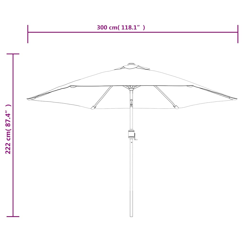Garden Parasol Terracotta 3m Patio Umbrella Crank Tilt Outdoor Shade azure black