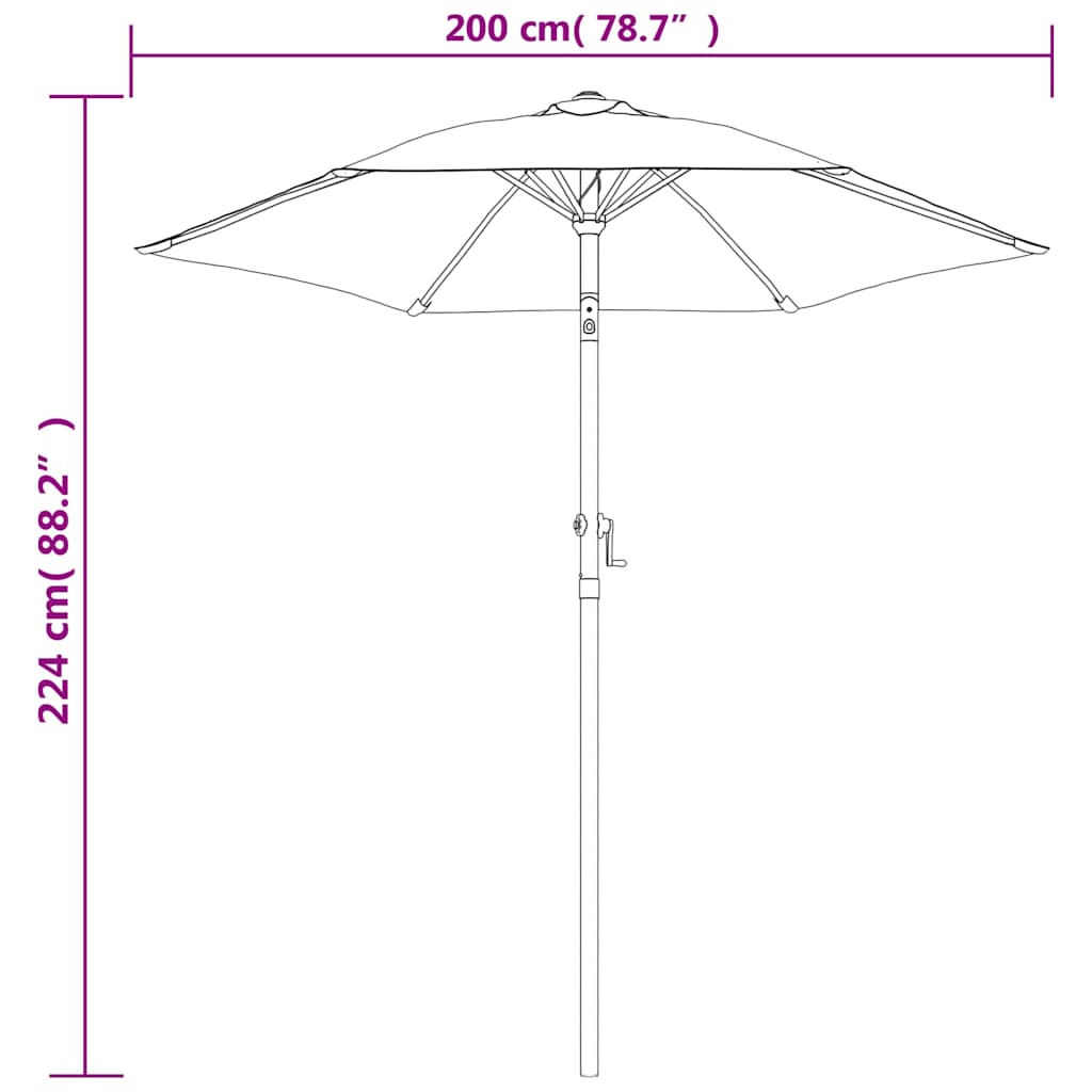 Garden Parasol 200X224 Cm Aluminium anthracite sand white burgundy black blue