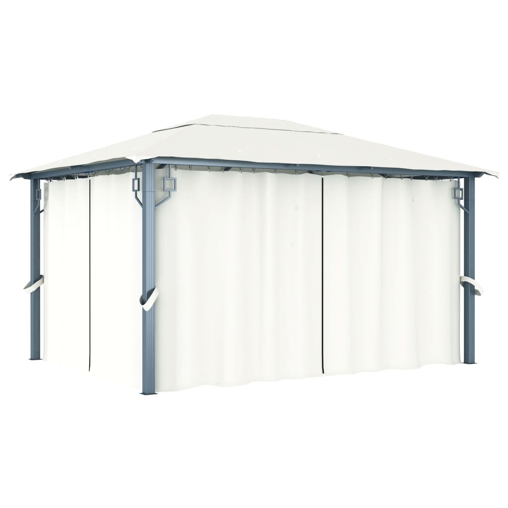 Gazebo With Curtain Aluminium