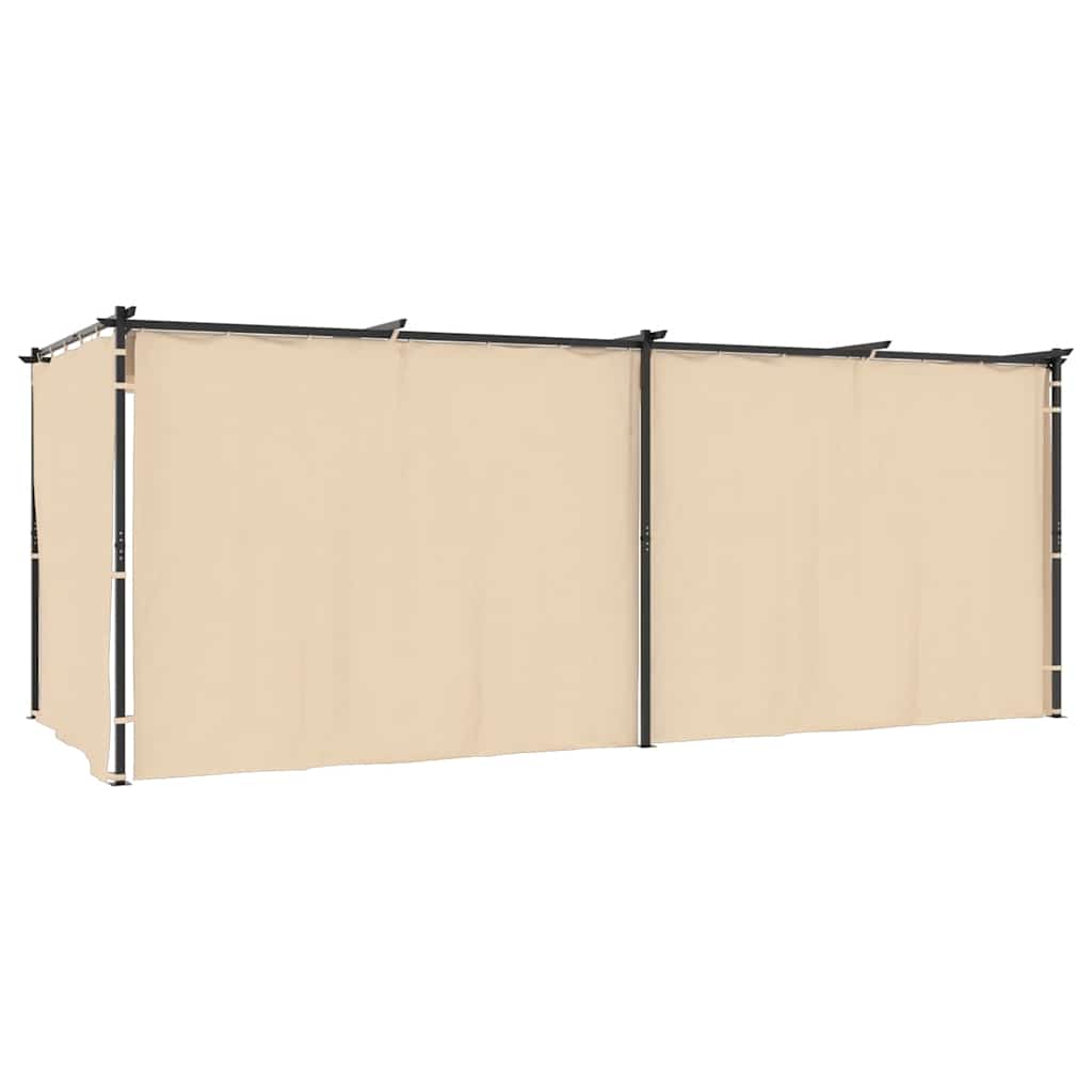 Gazebo With Curtains Steel
