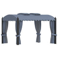 Gazebo With Curtains 3X4 M Anthracite Steel