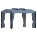 Gazebo Curtains 3X4 M Anthracite Steel fabric (100% polyester) 400 cm