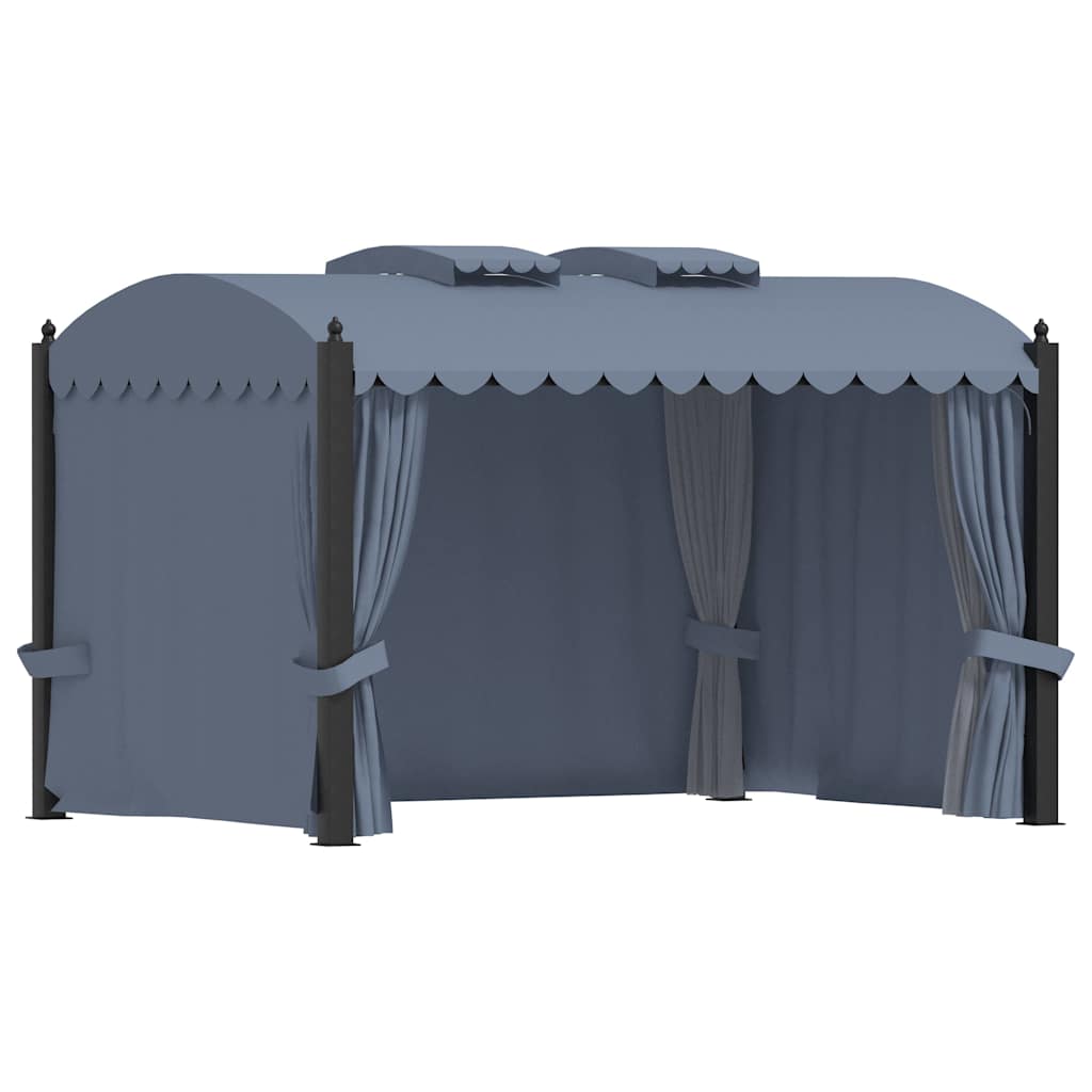 Gazebo Curtains 3X4 M Anthracite Steel fabric (100% polyester) 400 cm