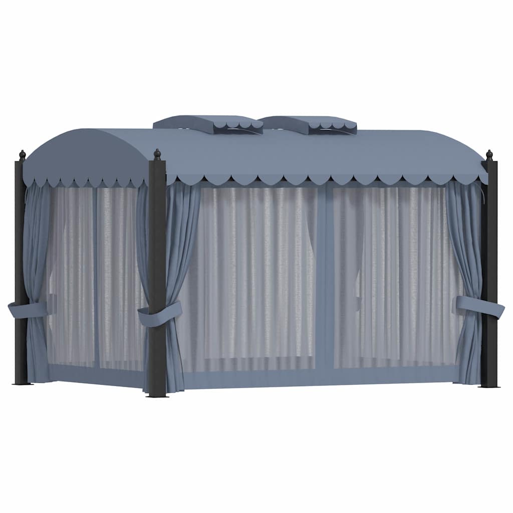 Gazebo Curtains 3X4 M Anthracite Steel fabric (100% polyester) 400 cm