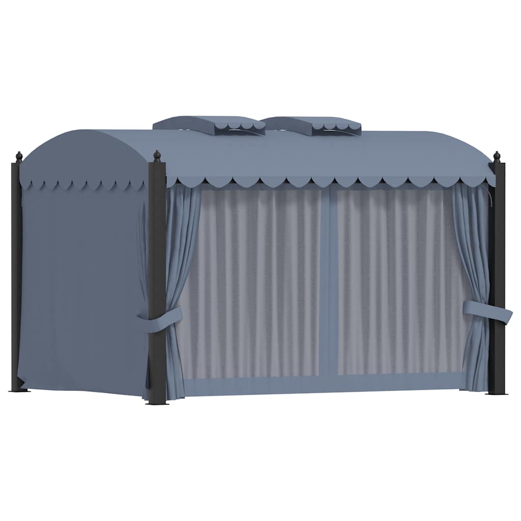 Gazebo Curtains 3X4 M Anthracite Steel fabric (100% polyester) 400 cm