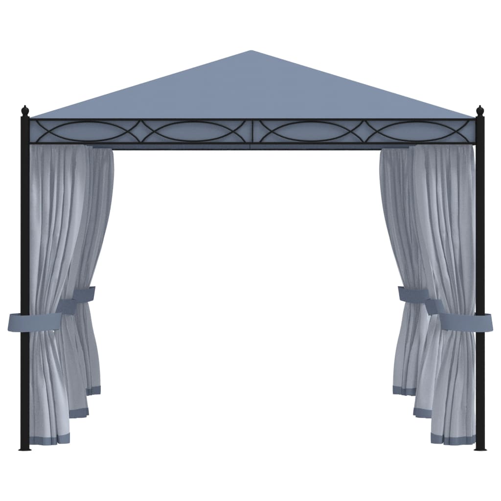 Gazebo With Mesh Screens 3X4 M Anthracite Steel