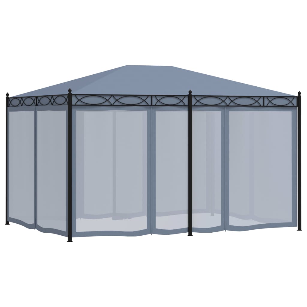 Gazebo With Mesh Screens 3X4 M Anthracite Steel