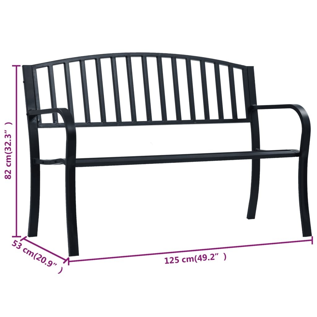Garden Bench 125 Cm Steel