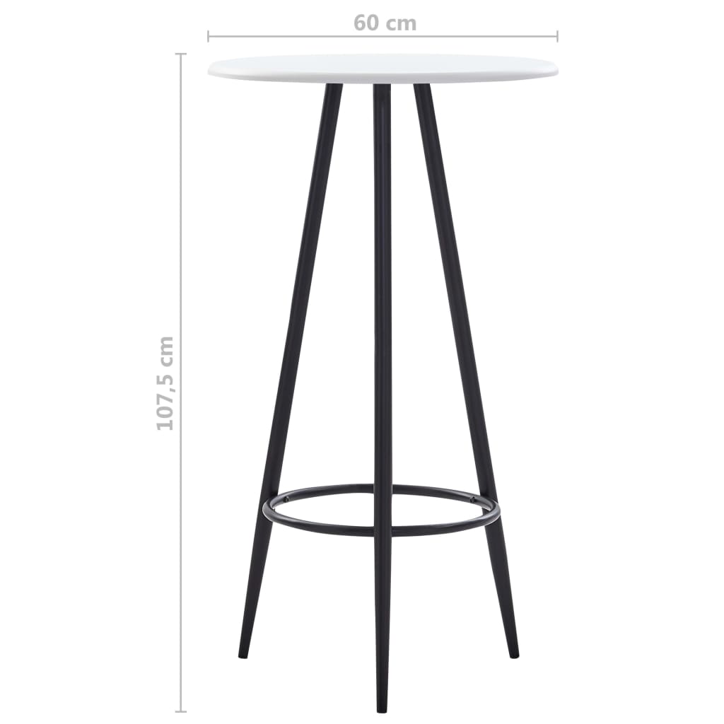 Dining Table Bar 60X107.5 Cm Mdf black oak white 60 x 107.5 cm (Diameter x H)
