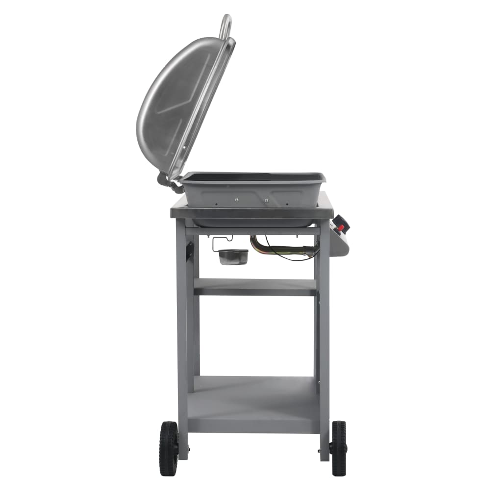 Gas Bbq Grill With 3-Layer Side Table Black And