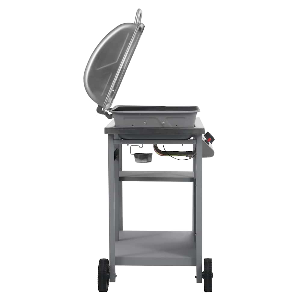 Outdoor Grills 2 Burner Gas BBQ Grill Barbecue Side Shelf & Wheels black silver