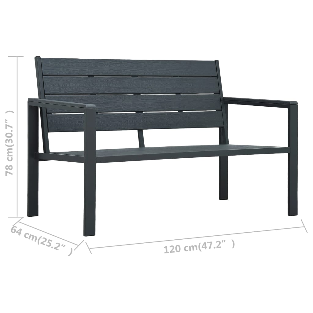 Garden Bench 120 Cm Hdpe Wood Look