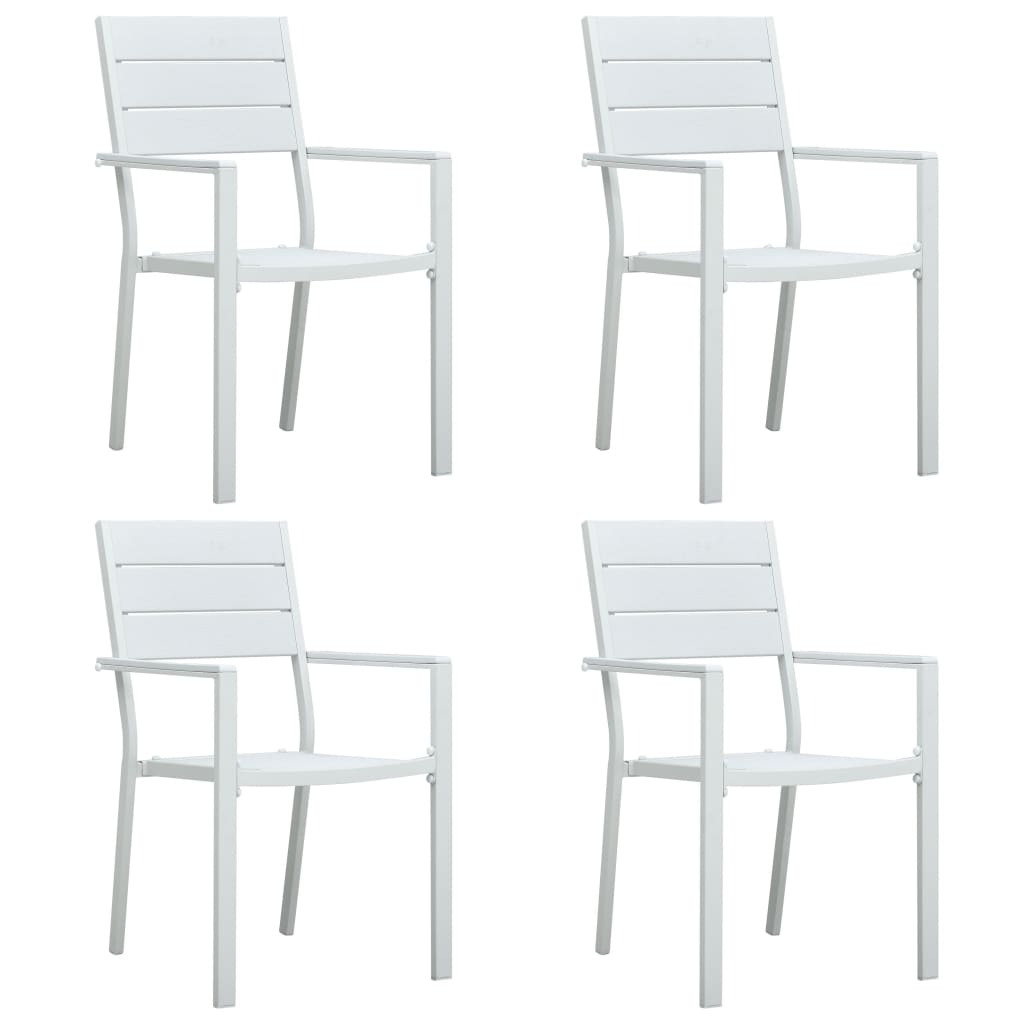 Garden Chairs 2 Pcs Hdpe Wood Look