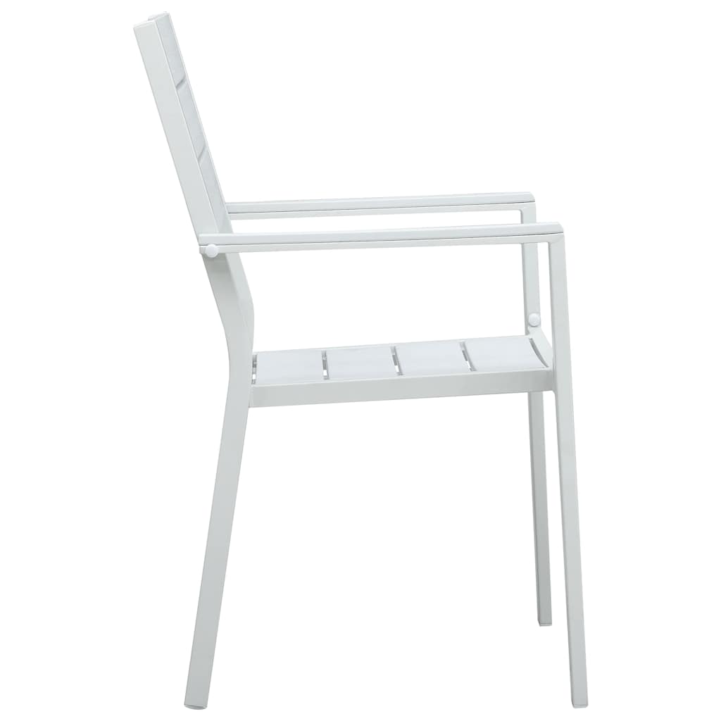 Outdoor Chair Garden Chairs 2 Pcs Hdpe Wood Black White 62 Cm White 62 X 55.5 X