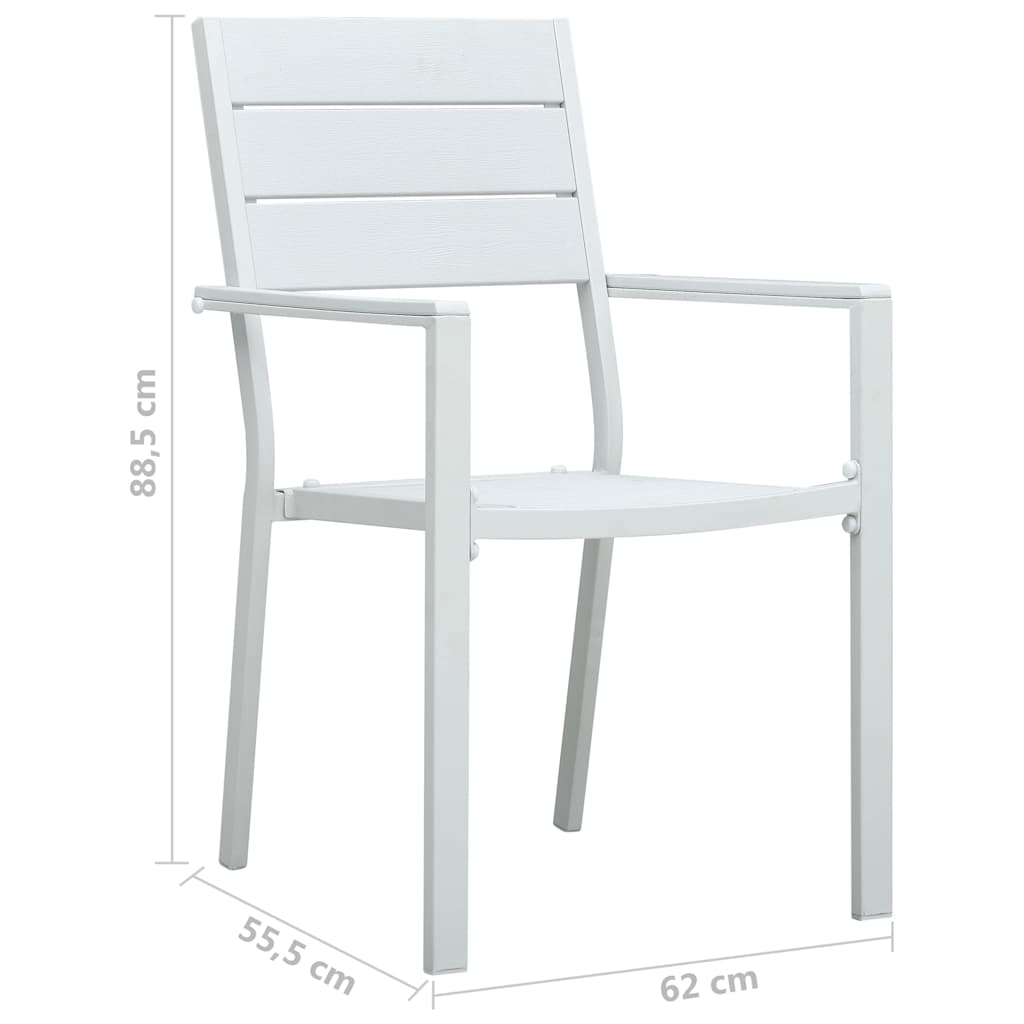 Outdoor Chair Garden Chairs 2 Pcs Hdpe Wood Black White 62 Cm White 62 X 55.5 X