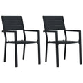 Garden Chairs 2 Pcs Hdpe Wood Look