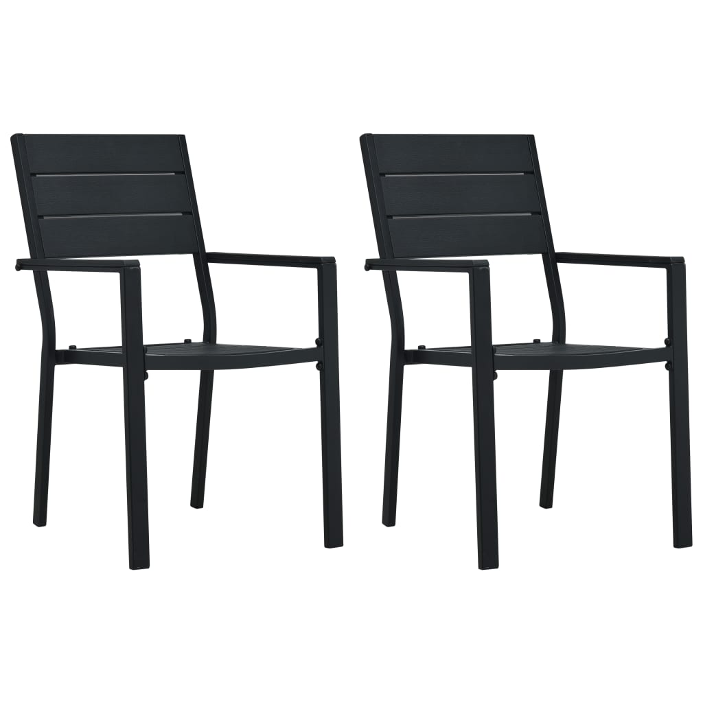 Garden Chairs 2 Pcs Hdpe Wood Look
