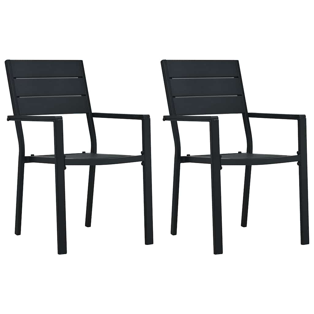 Outdoor Chair Garden Chairs 2 Pcs Hdpe Wood Black White 62 Cm White 62 X 55.5 X