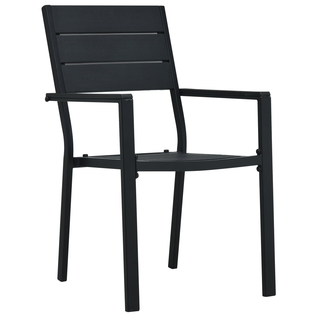 Garden Chairs 2 Pcs Hdpe Wood Look