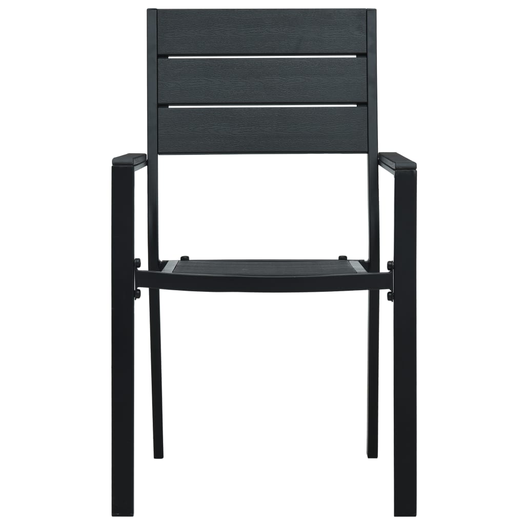 Garden Chairs 2 Pcs Hdpe Wood Look