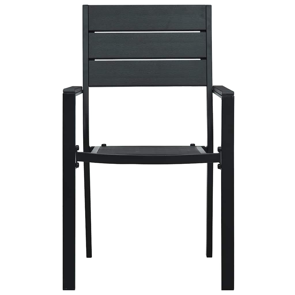 Outdoor Chair Garden Chairs 2 Pcs Hdpe Wood Black White 62 Cm White 62 X 55.5 X